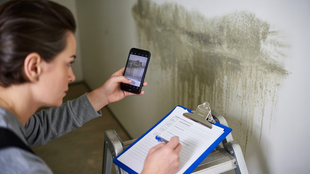 Restoration professional documenting damage in Winston-Salem